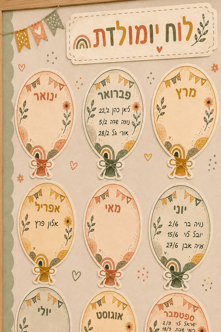 לוח יומולדת - ערכה בוגרת