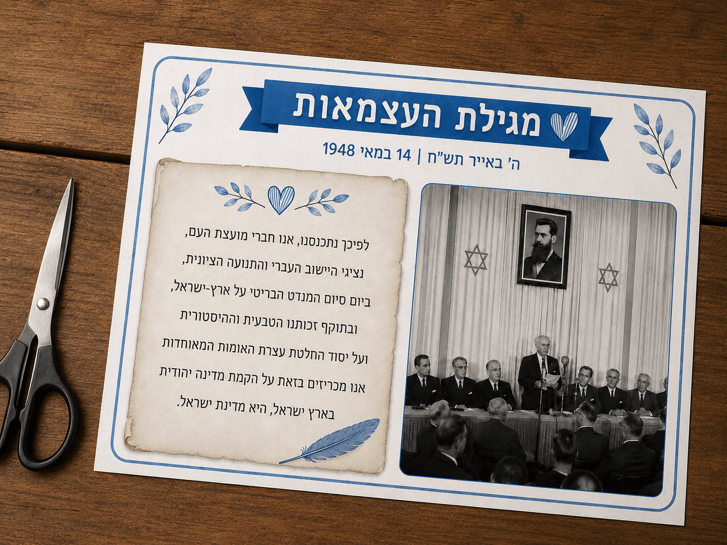 לוח לאום - מגילת העצמאות