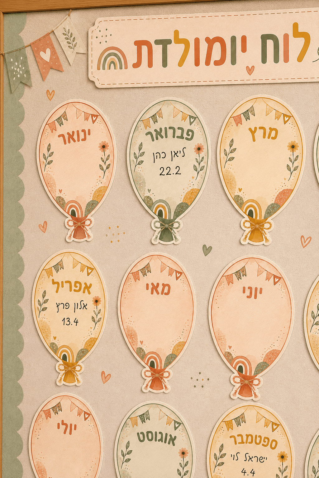 לוח יומולדת - ערכה צעירה
