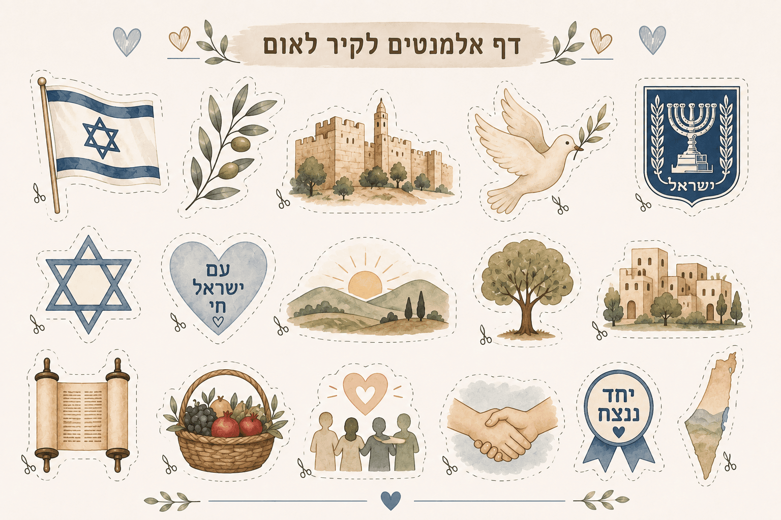 לוח לאום - אלמנטים לקישוט